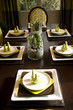 Dining table with modern decor.