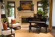 Grand piano in a luxury home.
