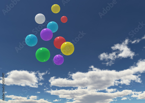 Balloons in the blue sky