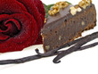 rote rose und brownie torte