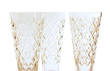 Photo: A glass beside a stack of white plates - on white background A glass beside a stack of white plates - on white background