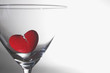 A broken heart drowning in a martini glass.