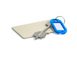 key and keycard isolated on white background