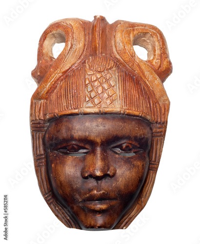 Photo: Ceramic mask isolated on white background Ceramic mask isolated on white background