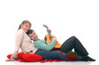 Photo en ligne au meilleur prix Two casual dressed teenagers, teenage boy and girl