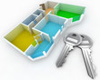 Schematic three-dimensional model of an apartment