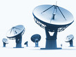 The radiotelescopes on white background The radiotelescopes on white background