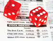 Stock indexes, devil's bones - risk investment concept