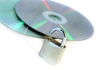 Two CD's with padlock - data security concept