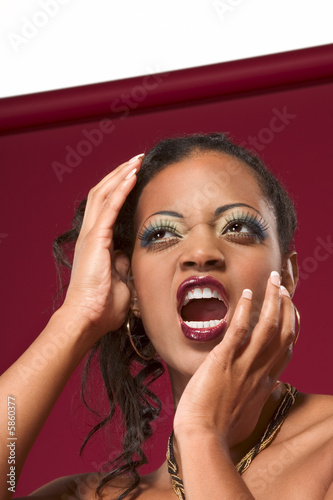 Photo: Emotional, screaming young beautiful sexy woman Emotional, screaming young beautiful sexy woman