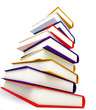 Illustration: colored books on white background colored books on white background