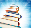 colored books on abstract background