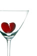A broken heart drowning in a martini glass.