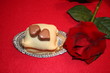 Cake for Valentine´s day and red rose