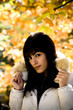 Attractive young model in autumn background Attractive young model in autumn background