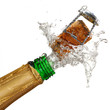 Close up of champagne cork popping