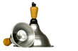 Isolated image of a pair of lamps.