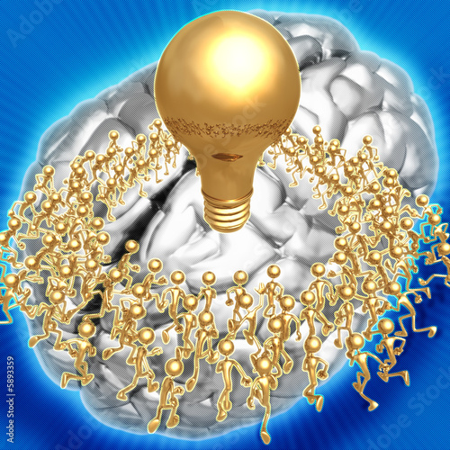 3D Crowd Running Towards An Idea Concept