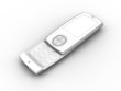 telephone mobile coulissant 3D face ouvert blanc