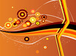 Fresh orange design with waving lines and circles Fresh orange design with waving lines and circles