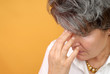 Painful and sad moment for an older woman