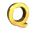gold 3d letter Q