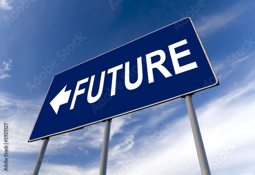 Future concept billboard and cloudy sky