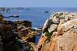 The rocky coast of the cote de granit rose brittany