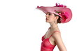 Beautiful woman in pick hat