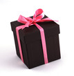 A box of gift with Pink ribbons.