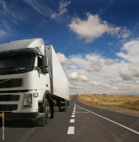 Lorry on road