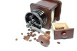 Coffee grinder with beans isolated on white Coffee grinder with beans isolated on white
