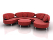 red couch on white background