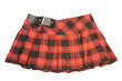 red rumpled checkered short skirt