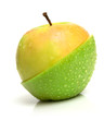 Apple two-piece different fruit. Isolation, shallow DOF.