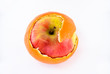 Apple in orange peel