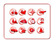 Travel Icon Set, Red-Blue. Digital illustration. Travel Icon Set, Red-Blue. Digital illustration.
