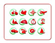 Travel Icon Set, Red-Green. Digital illustration. Travel Icon Set, Red-Green. Digital illustration.