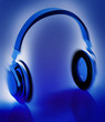 3d concept illustration of music headset headphones