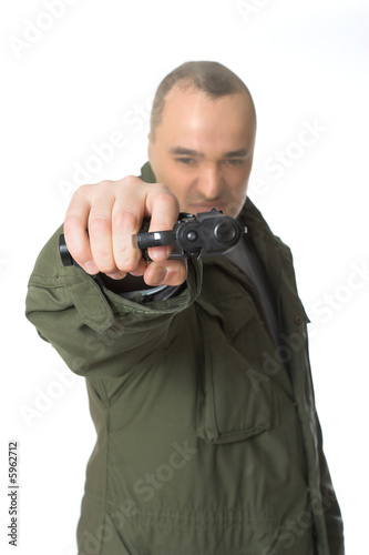 Photo: Terrorist with handgun Terrorist with handgun