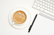 Coffee, keyboard, Pencil, Notepad.
