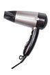 Silver hair dryer isolated on white background