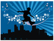 skater en vector en la ciudad