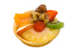 Isolated cup cake with fruit and cream.