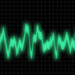 Illustration: A graphic equalizer grid over a black background, A graphic equalizer grid over a black background,