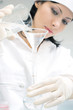 biological test. Soft-focused, focal point is on the hands