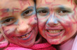 Girls with painted faces