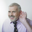 Man with hearing problem