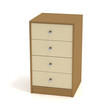 Light-dark Drawer Pedestal. 3D render. Light-dark Drawer Pedestal. 3D render.