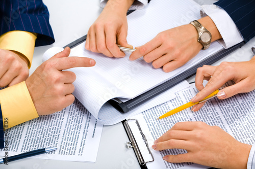 Business people’s hands during important conversation